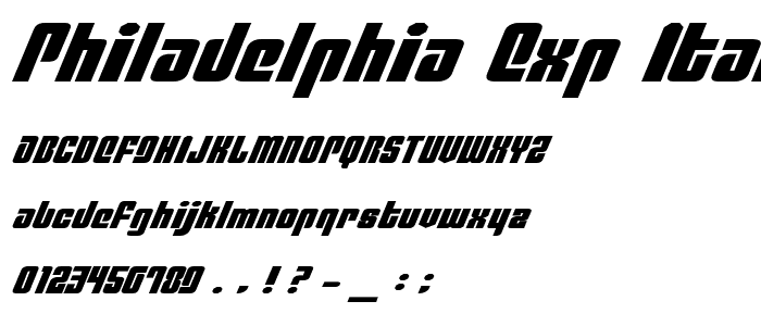 Philadelphia Exp Italic font